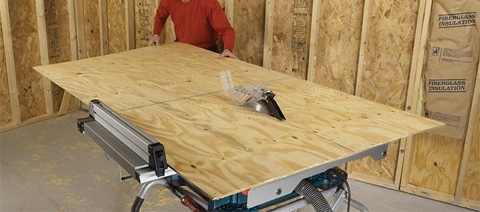 Table Saw Cutting Plywood